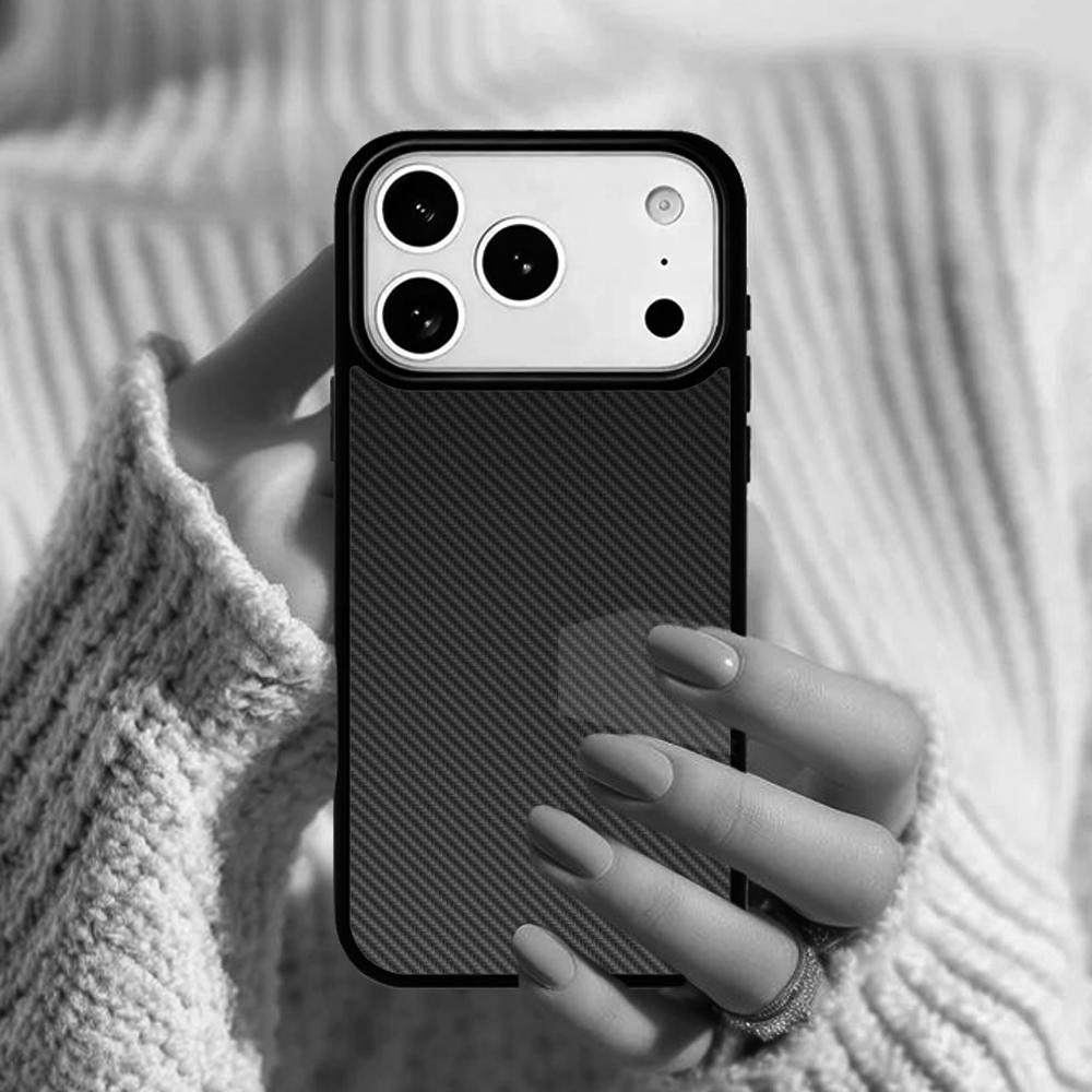 Carbon Fibre Effect Pattern Phone Case For Apple iPhone 17 Air 16E 15 14 Plus 13 12 11 Pro Max Mini Funda Cover