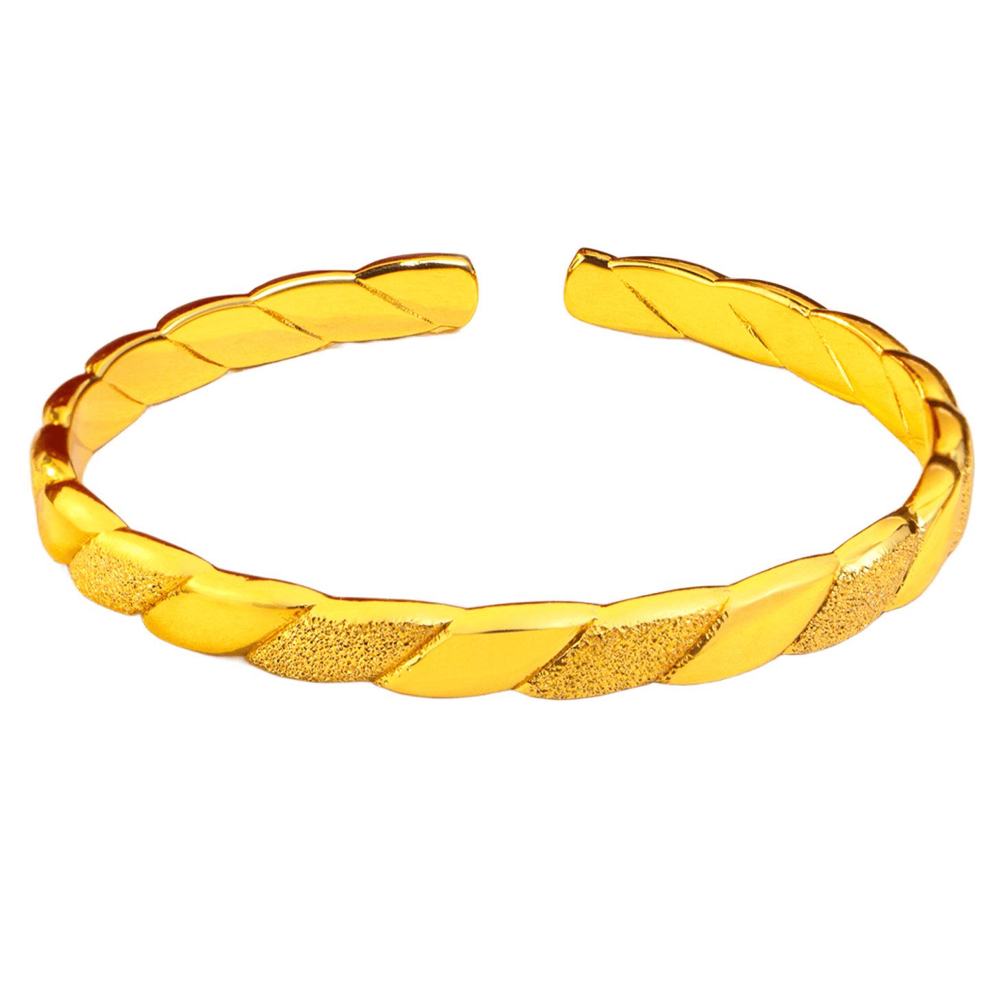 Xiaohongshu Элегантный Песочно-Золотой Браслет для Женщин с Скрученным Узором, Регулируемый