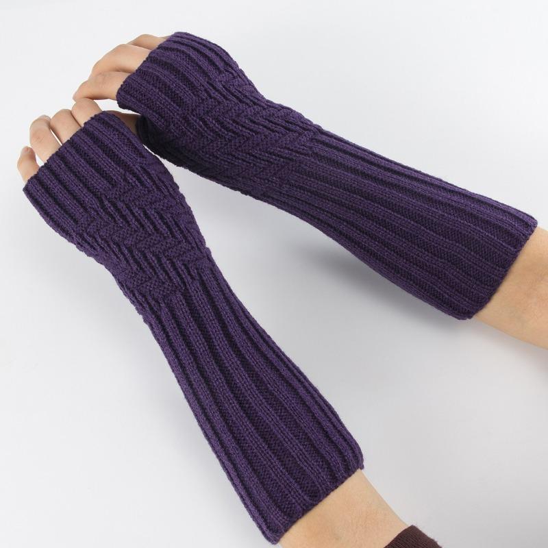 Botvotee  Arm Warmers Y2k Accessories Sleeves for Women Free Shipping Winter Long Sleeve Fingerless Gloves Knit Balck Arm Guard