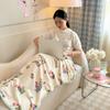 Printed Milk Velvet Wearable Blanket Adults Kid Soft Warm Flannel Shawl Blanket Autumn Winter Multifunctional Office Nap Blanket