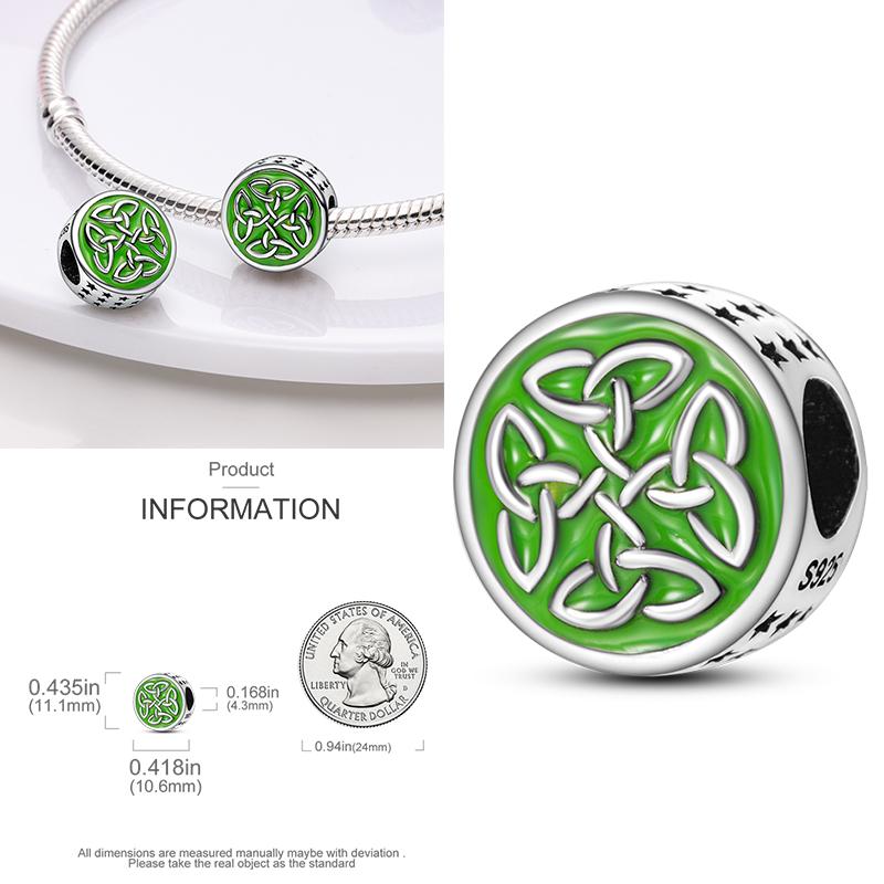 Neuer 925er Silber Kaktus Kleeblatt Anhänger Frühlingsgrüne Serie Perlenanhänger Für Original Perlenarmband DIY Schmuck