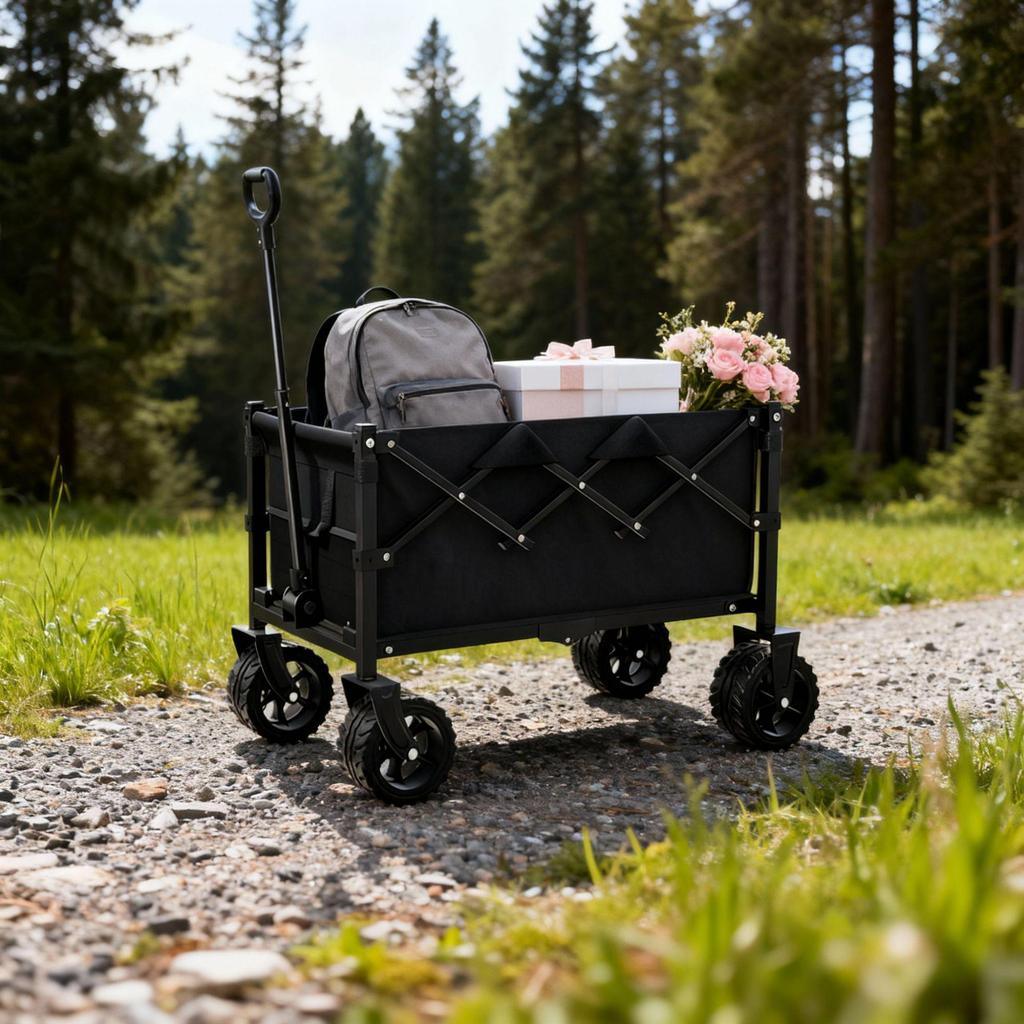 RV Picnic Foldable Hand Cart: Outdoor Travel & Multifunctional Detachable Stall Cart