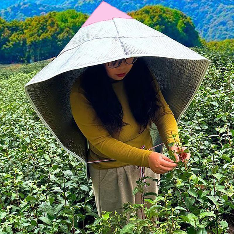 1Pcs Heat Insulation Work Spire Hat Shade Outdoors Sun Protection Layered Hats Rain Protection Tea Pickin