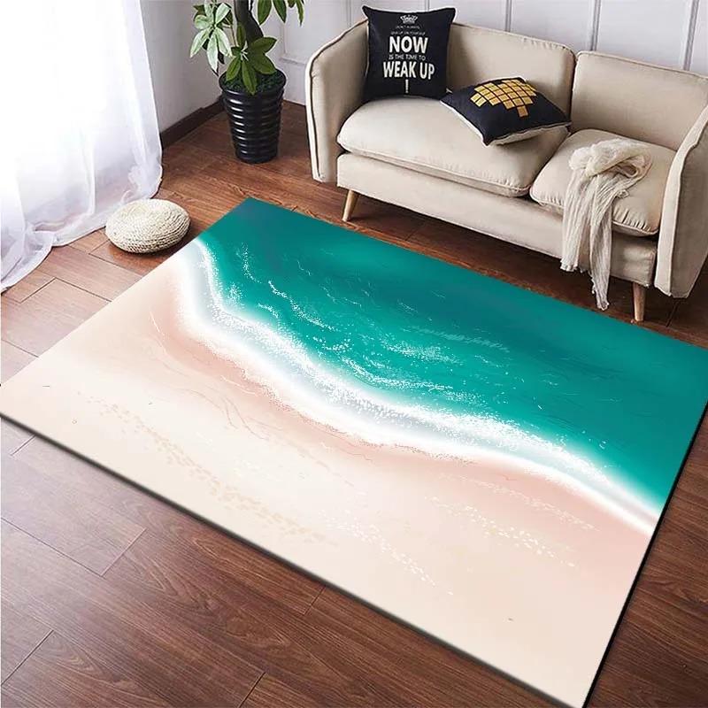 Beach Pattern Floor Mats Door Front Decoration Home Living Room Floor Mats