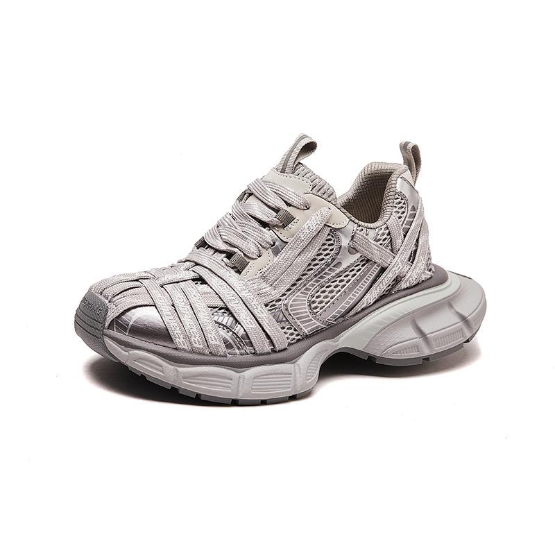 

Новые папины кроссовки для женщин Модные спортивные одинарные кроссовки на толстой подошве 40 серый/серебряный