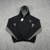 Unisex American Patchwork Batwing Sleeve Embroidered Fleece Hoodie and Casual Pants Set