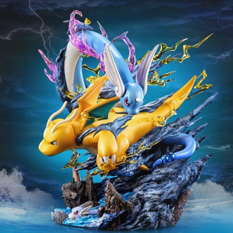 Pokmon Fantasy House Dragonite Evolution Group anime Family ode Table setup Favorite 11.81Inch/30cm Can be move PVC toys Gifts