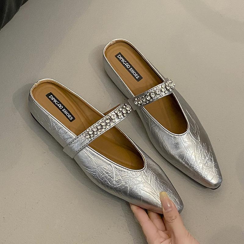 

Универсальная модная женская обувь, лето 2025, новая модная высококлассная обувь, обувь для ленивых 40 серебряный