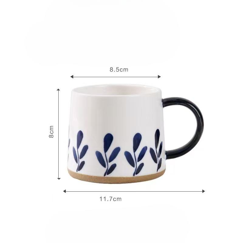 Designový smysl pro niku Hrníček Vysoká hodnota Akvarelový keramický hrnek Kamenina Hrníček pro pár Kancelářský hrnek na kávu Mléčný hrnek