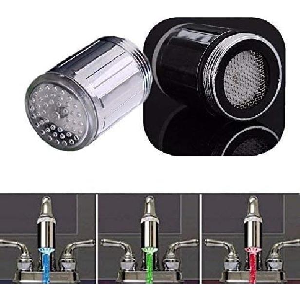 3 Farben LED-Licht wechselndTemperatursensor, Duschstrahl Wasserhahn, für Küche Badezimmer (23,5 mm/0,925 Zoll)