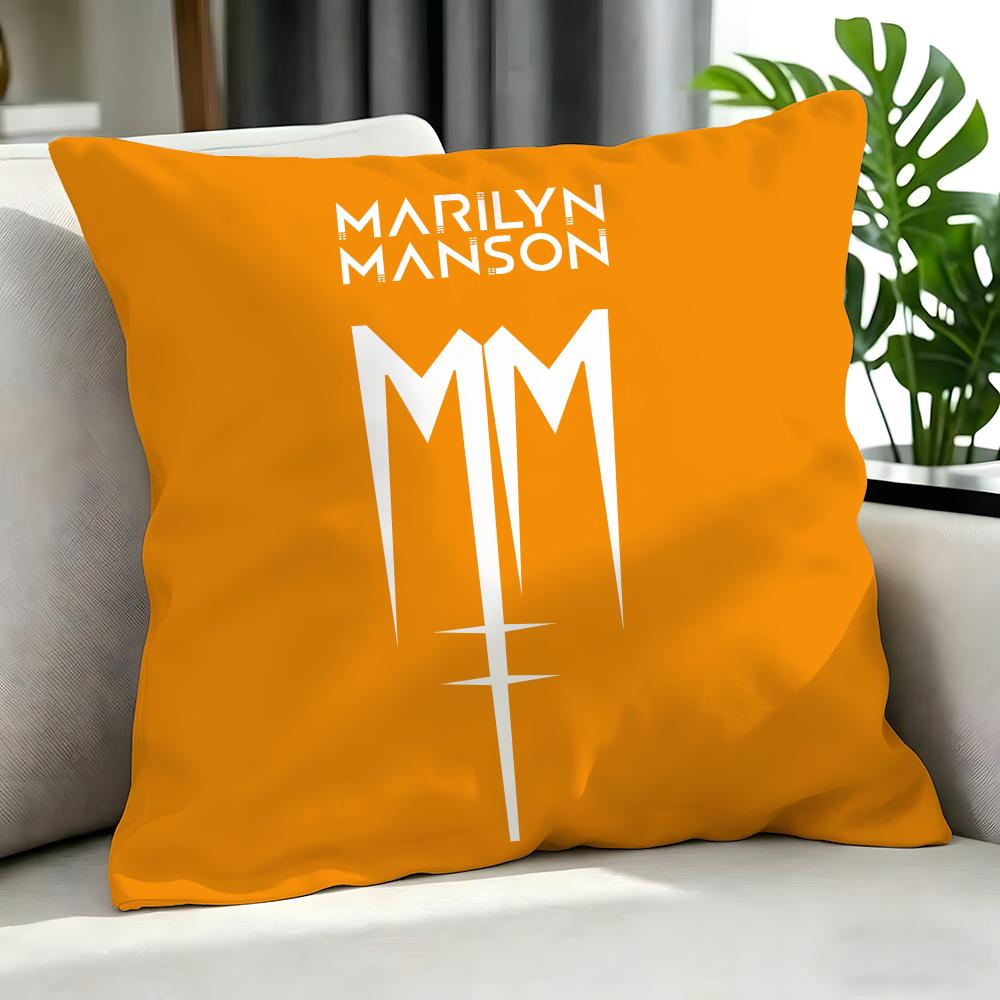 Rock Marilyn Manson Cushion Cover Cushion Cover Set 4Pcs 50X50 45X45 40X40 Pillowcase Decorative Sofa Home Decor