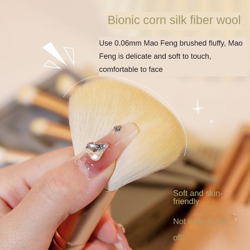 Make-up-Pinsel-Set mit Spiegel, komplettes Set, superweiches Fell, ein Set mit Gesichtspuder- und Lidschatten-Pinsel-Set in Box, tragbares kleines Set