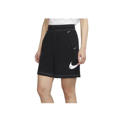 Solid Logo Print Casual Sports Shorts Women Shorts Black DM6751-010