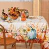 Fall Thanksgiving Rectangle Tablecloths Autumn Pumpkin Buffalo Plaid Table Cover Kitchen Restaurant Holiday Party Table Decor