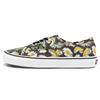 Authentic Unisex Low-top Skate Shoes Black Multicolor with Distorted Daisy Print VN0A5HZS9FV