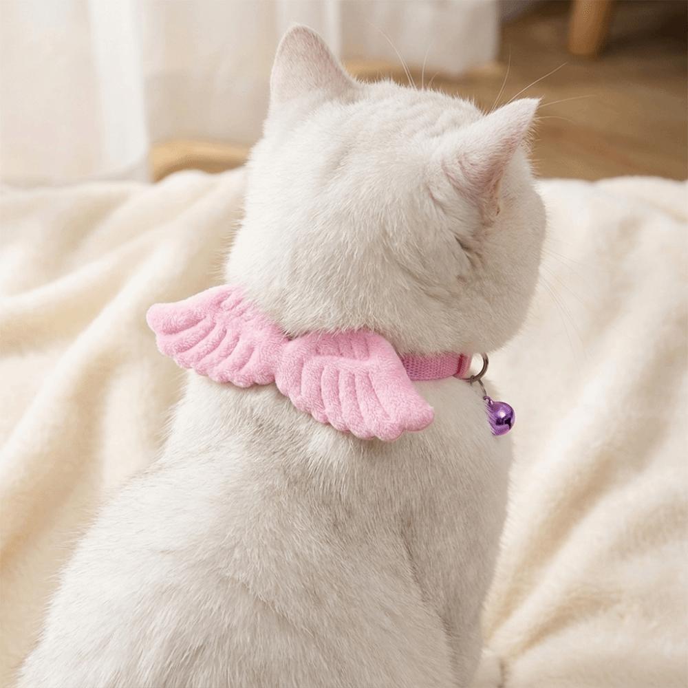 Lightweight Pet Collar Adjustable Pet Dressing Sweet Plush Wings Cat Collar Halloween Christmas