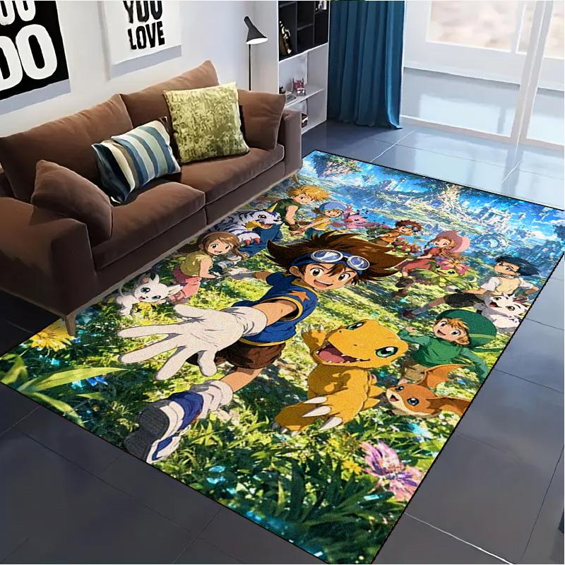 Digimon Carpet Rug for Living Room Bedroom Home Sofa Decoration,Kids Play Non-slip Floor Mat