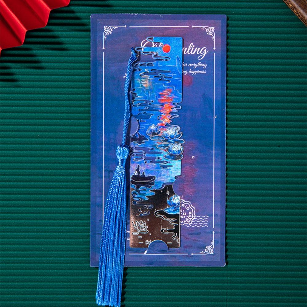 

Oil Painting Metal Bookmark Metal Pagination Mark Reading Book Clip School Office Supplies D