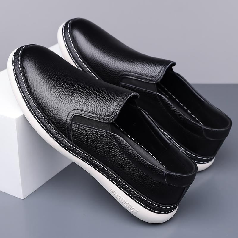 Fashion Fashion Men's Comfortable Loafers Casual Leather Shoes Soft Sole Non-slip Men Driving Footwear Moccasins Business Walking Flats
