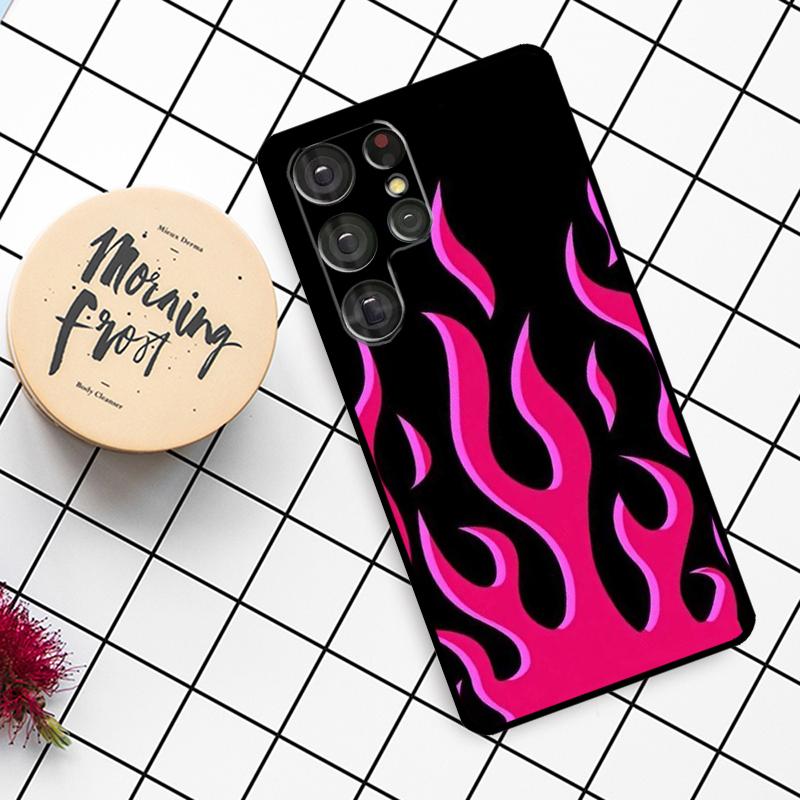 Flame Painted Fire Pattern Case For Samsung Galaxy S21 S22 S23 S24 S25 Ultra S9 S10 S25 Plus S24 FE S20 FE Phone Cover
