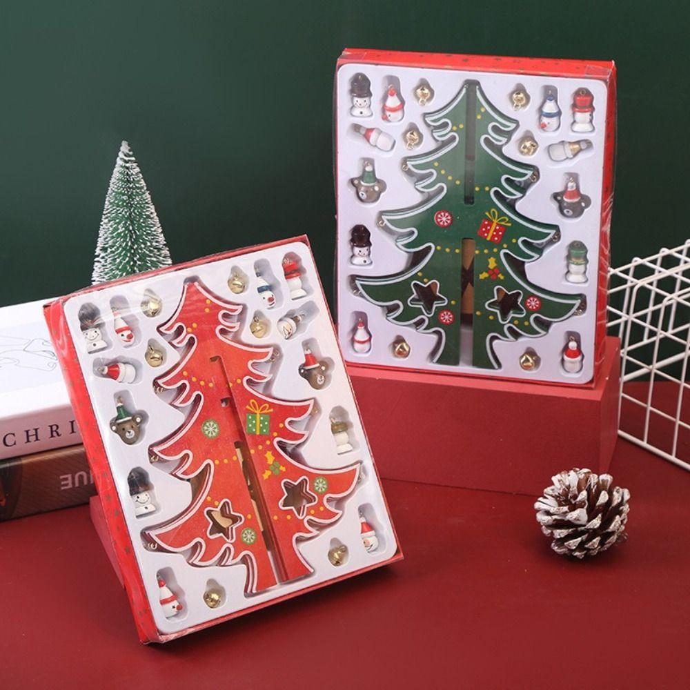 Wooden Material Christmas Tree Ornament Stereo Structure Christmas Decoration  Home