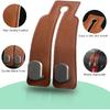 2PCS Car Seat Back Storage Headrest Hooks, Genuine Leather Double Metal Hook for Backseat Organizer for Men Women Car Organization Accessories (Brown