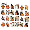 Retro Cartoon Style Party Favors Halloween Wooden Pendants with Lanyard Vintage Hanging Ornaments Pumpkin Ghost Black Bulk Decorations for Events Cat