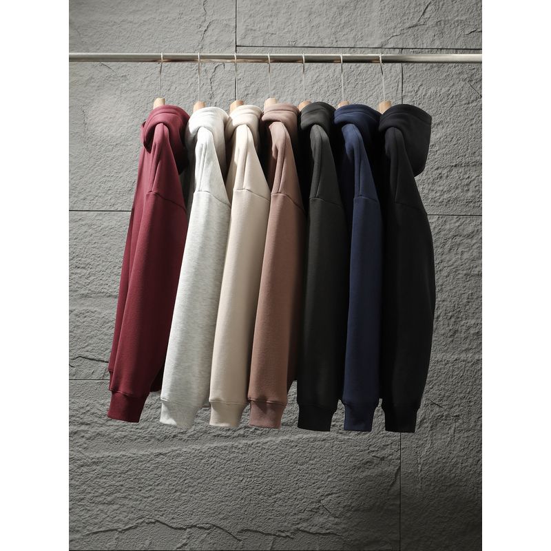 American Retro Style Heavy Fleece Thickened Warm Hooded Sweatshirt for Men, Winter Base Layer, Export Men's Sportswear Jacket