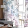 Spring Butterfly Hand-painted Watercolor Sheer Curtains Elegant Voile Tulle for Bedroom Window Holiday Decoration