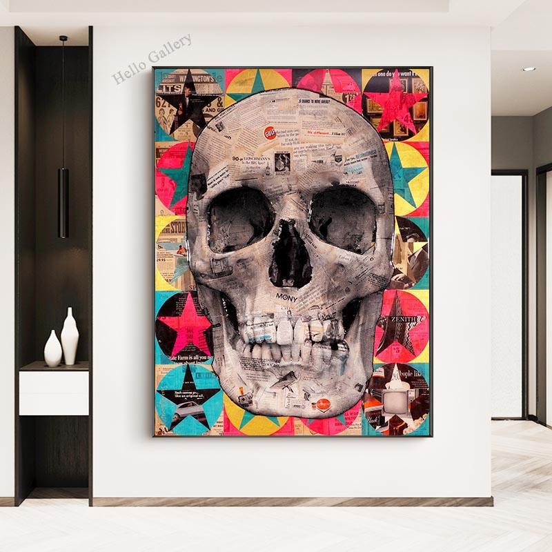 

Pop Art Skeleton Posters and Printed Abstract Graffiti Canvas