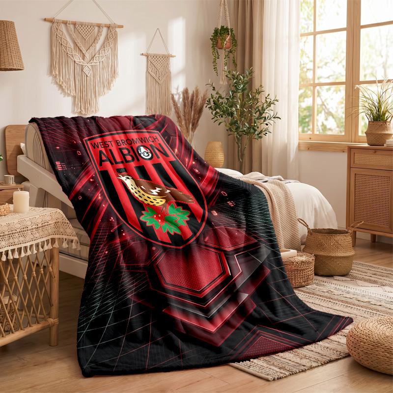 West Bromwich Albion Football Print Flannel Blanket Soft Warm Sofa Bed Throw Blanket For Home Office Bedroom