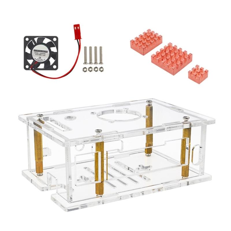 For RV2 Acrylic Case With Cooling Fan Coolers Transparent Shell For RV2 Development Board Accessories