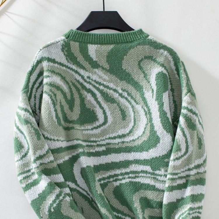 Vintage Solid Color O Neck Loose Long Sleeve Cardigan Sweater Top Knitwear Autumn Winter