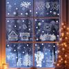 Window Decals Xmas Pvc Snowflake Santa Static Stickers For Christmas Decor Home