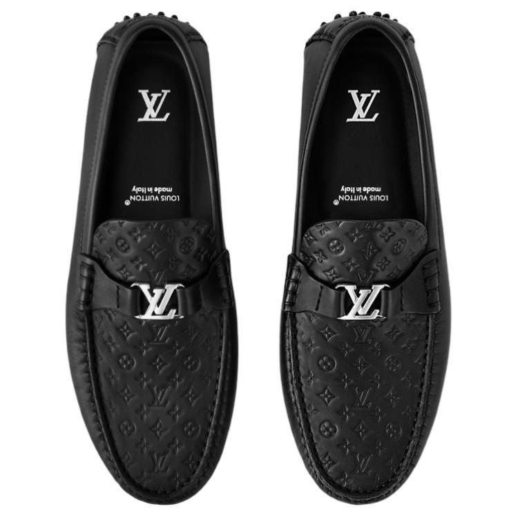 Louis Vuitton Silverstone Gommino Loafers Men's Black 1AHRRK