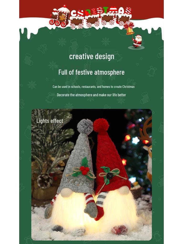 Christmas LED Knit Gnome Hat Ornament - High-End Holiday Party Decoration Gift