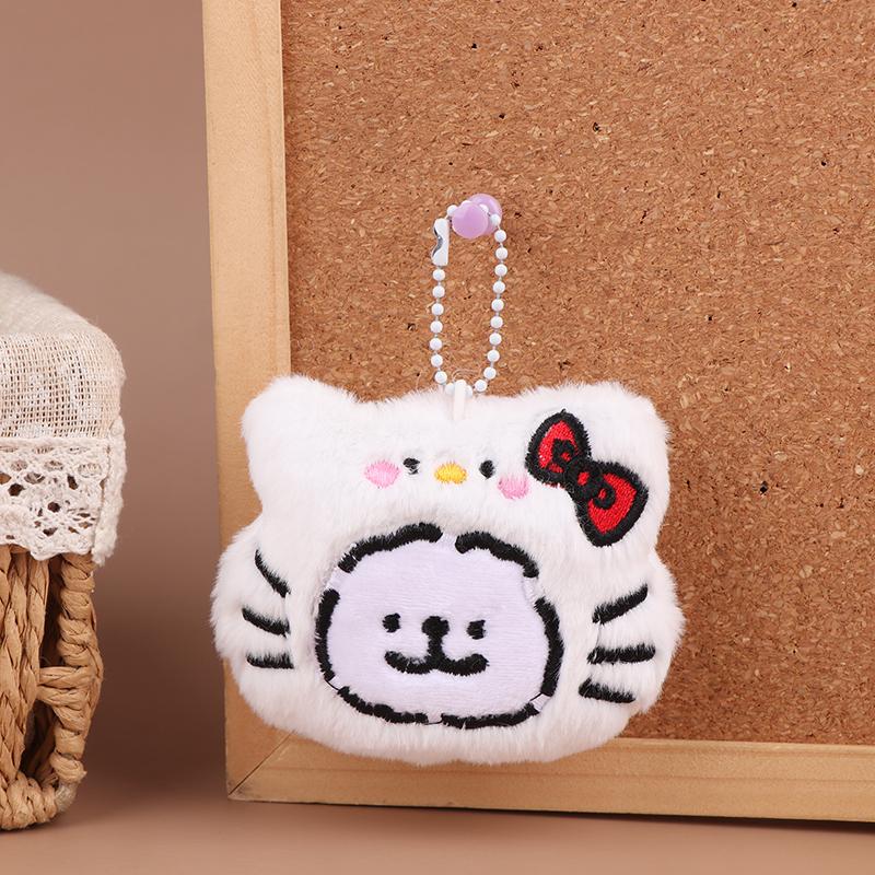 Kawaii Sanrio Maltézský plyšový přívěsek Hello Kitty Kuromi Melody s kapucí Plněná panenka Klíčenka Kroužek na klíče od auta Dekorace na batoh