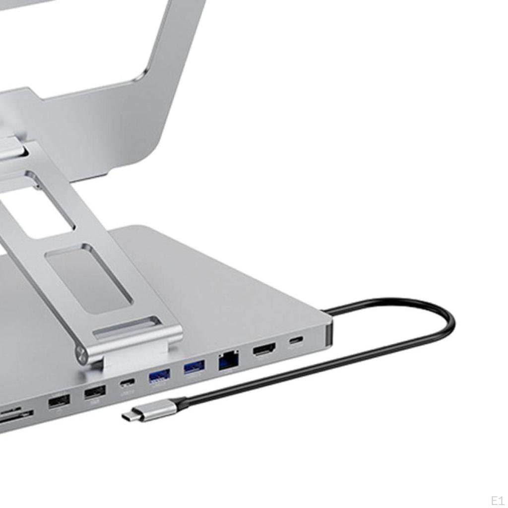 10 Ports Docking Station Adjustable Height Accessories Sturdy Aluminium Alloy Expansion Dock Holder