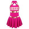 Girls Carnival Party Halloween Cosplay Cheerleading Uniform Outfit Sleeveless Crisscross Back Dress