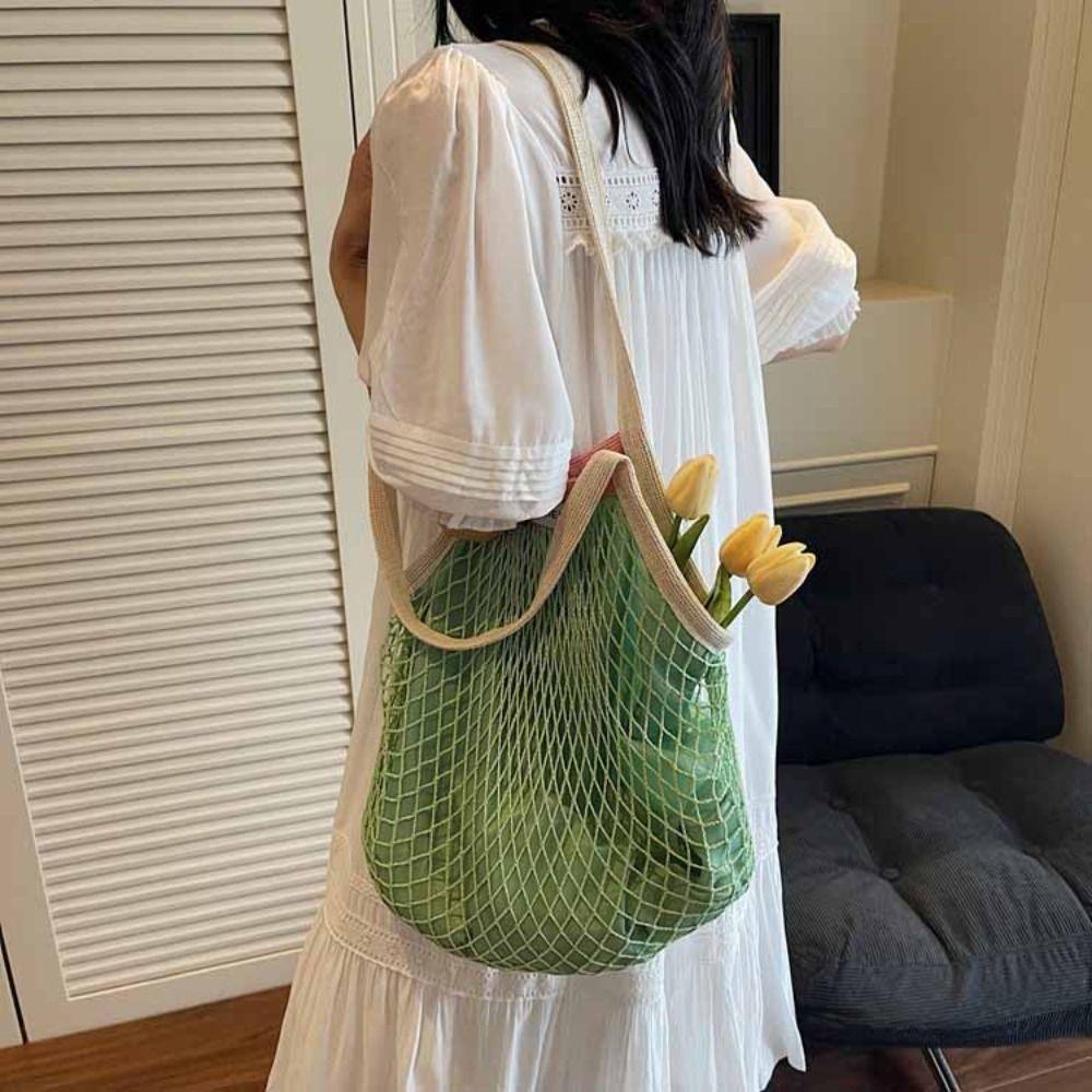 Korean Style Hollow Woven Shoulder Bag Large Capacity Summer Beach Tote Bags  Swimming