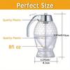 Honey Dispenser No Drip - 8oz Plastic Beehive Shape Syrup Dispenser with Stand - Leak-Proof Honey Jar Pot with Trigger for Easy Pouring