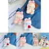 Charming Bowknot Strawberry Bunny Keychain Short Plush Toy Customizable In Three Colors