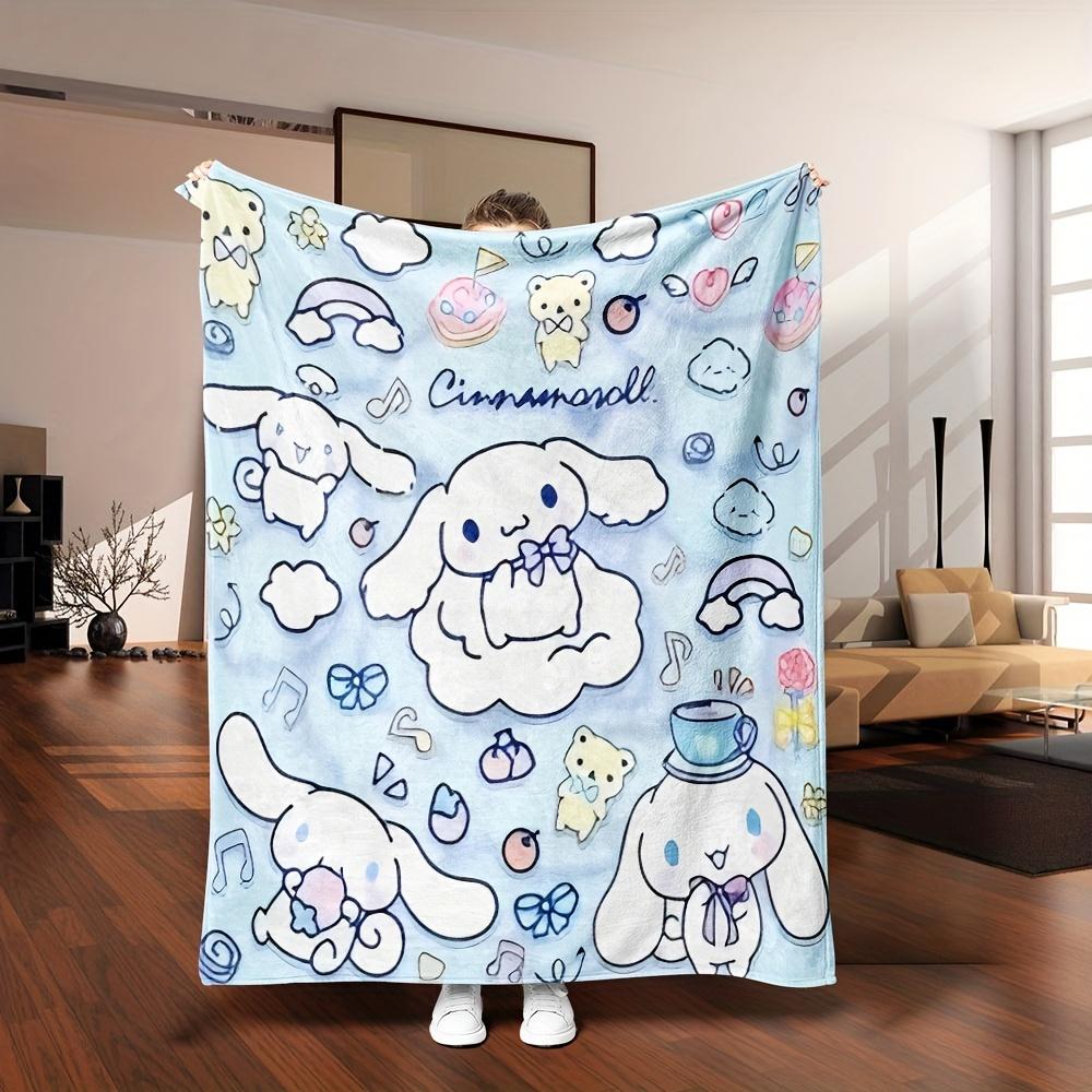 JIT Cinnamoroll Flanelldecke 2D Einzelmotiv Niedlich Heimdekoration Weiches Accessoire Gemütlich Funktional Cartoon-Thema Attraktiv Langlebig