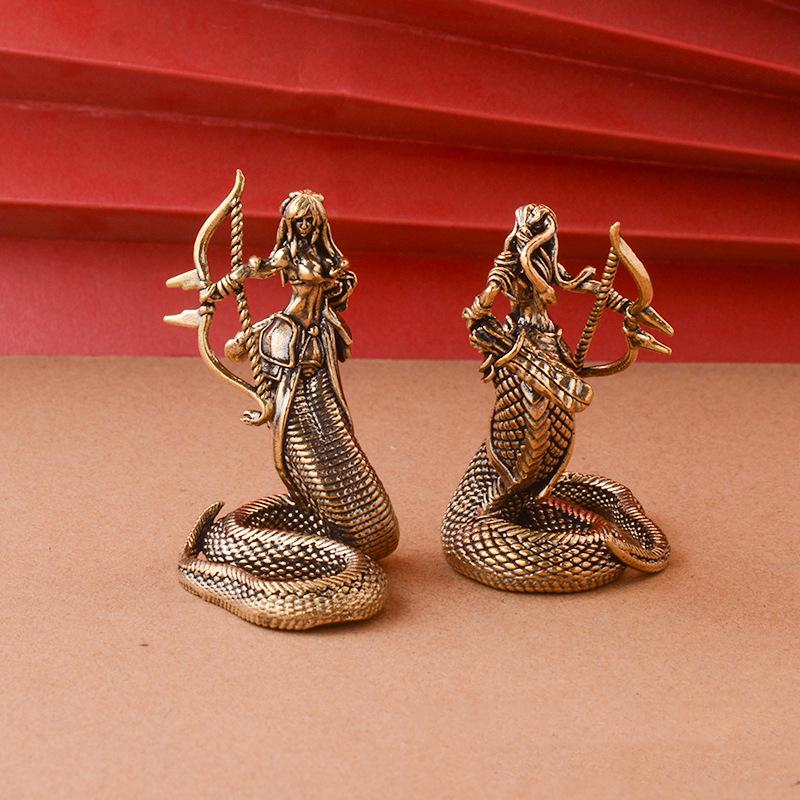 2025 Style Brass Medusa Ornaments Ancient Greek Snake Statue Crafts Home And Office Desktop Ornaments Decoration