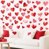 Valentine Checkered Hearts PVC Wall Sticker Self-Adhesive Removable for Home Decor