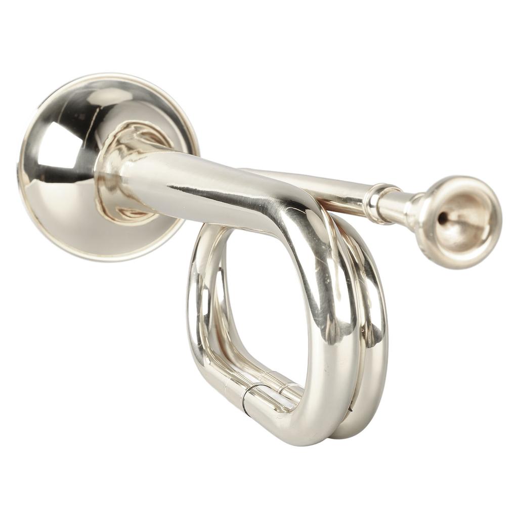 Military Style Trumpet C Key Brass Easy To Play Trumpet with Mouthpiece for Beginners Gift Silver