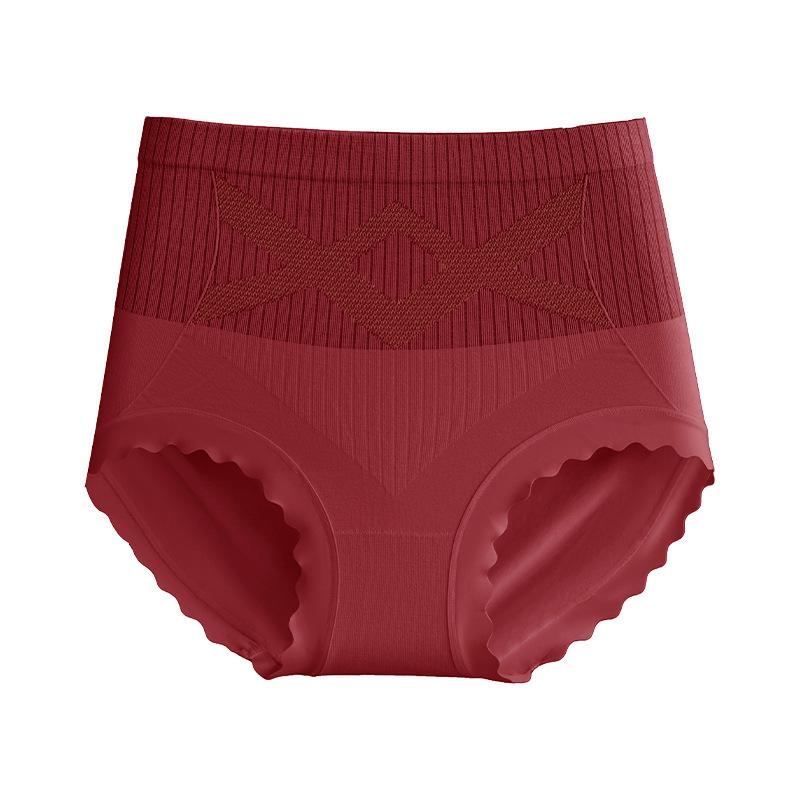Big Size Women Spring and Autumn Year Red High Waist Belly Lift Hip Antibacterial Crotch Triangle Briefs
