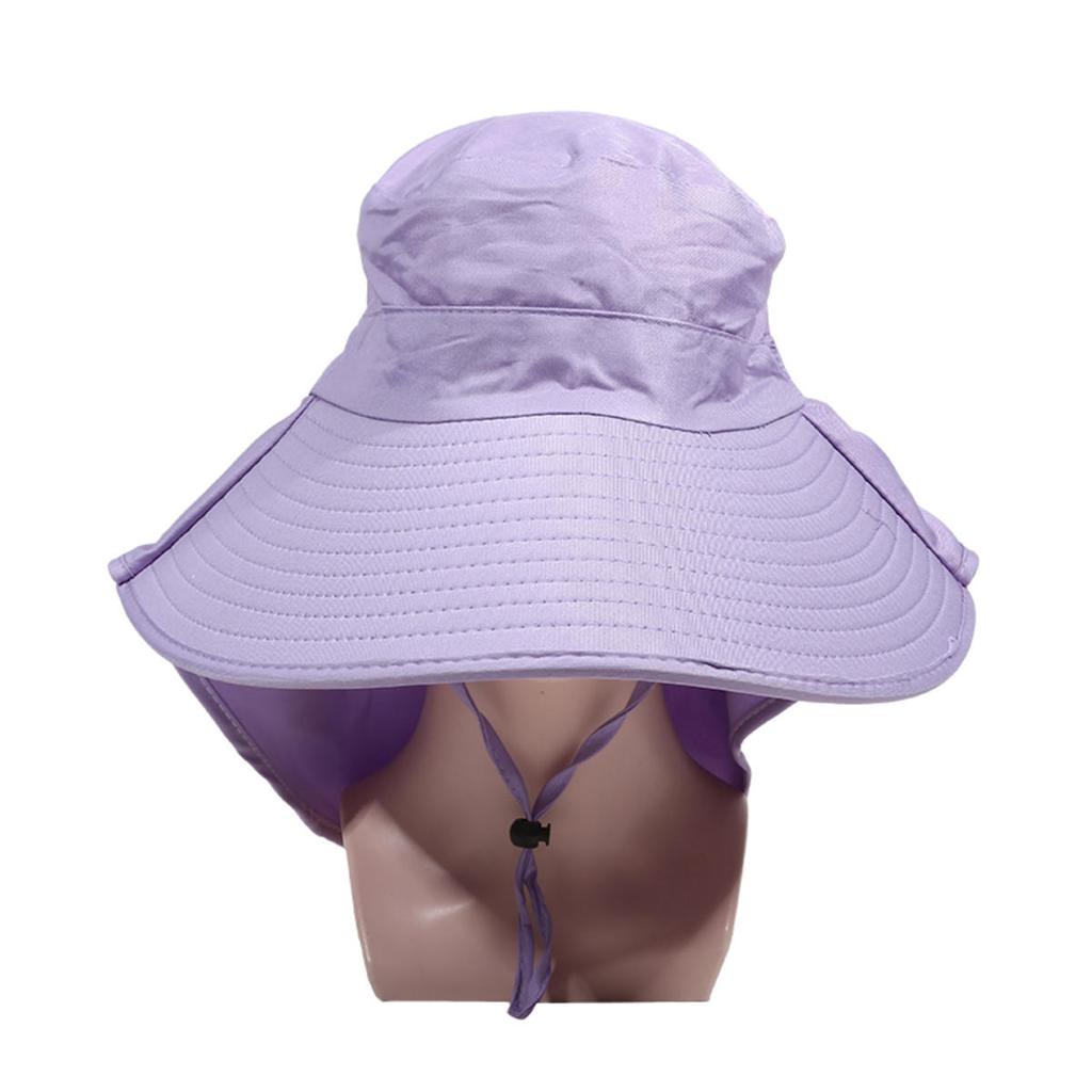 Women Summer Sun Hat Solid Color Fisherman Cap Ladies Visors High Quality Anti-UV Wide Brim Neck Protection Sunshade Hats