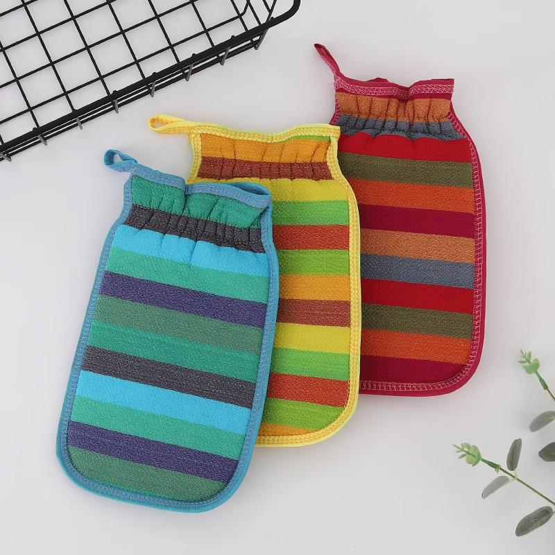 Unisex Medium-Coarse Exfoliating Bath & Back Scrubber Gloves - Gentle on Skin