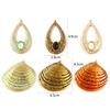 1Piece Spray Painted Charms Acrylic Sticker Hollow Water Droplets Shell 18K Gold Plated 304 Stainless Steel Pendant DIY Necklace
